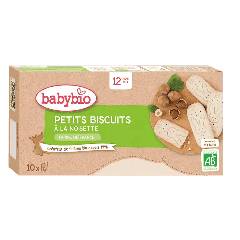 PETITS BISCUITS À LA NOISETTE dès 12 mois - Babybio - Alimentation pour bébé Maroc -www.babyboss.ma