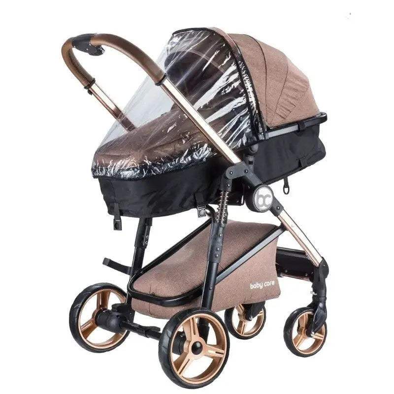 Poussette duo BABY CARE – marron gold - BABY CARE - Poussettes pour bébé Maroc -www.babyboss.ma