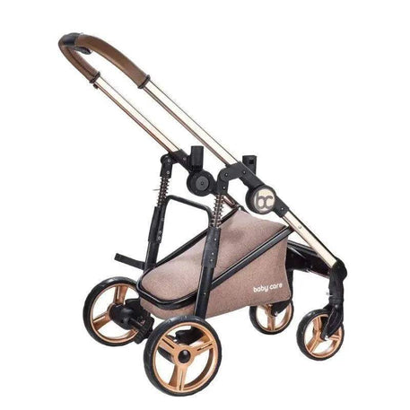 Poussette duo BABY CARE – marron gold - BABY CARE - Poussettes pour bébé Maroc -www.babyboss.ma