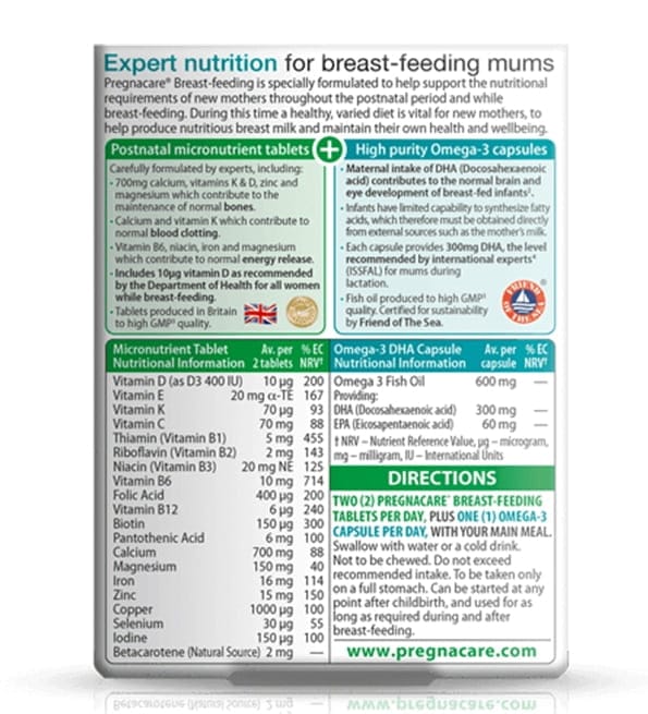Pregnacare Allaitement – 84 Comprimés – Vitabiotics