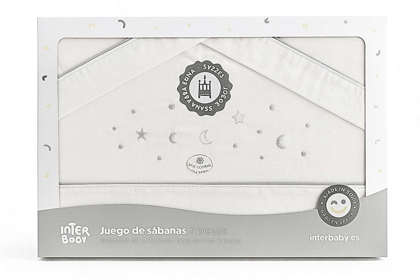 Draps de lit 3 pièces 100% Coton Interbaby