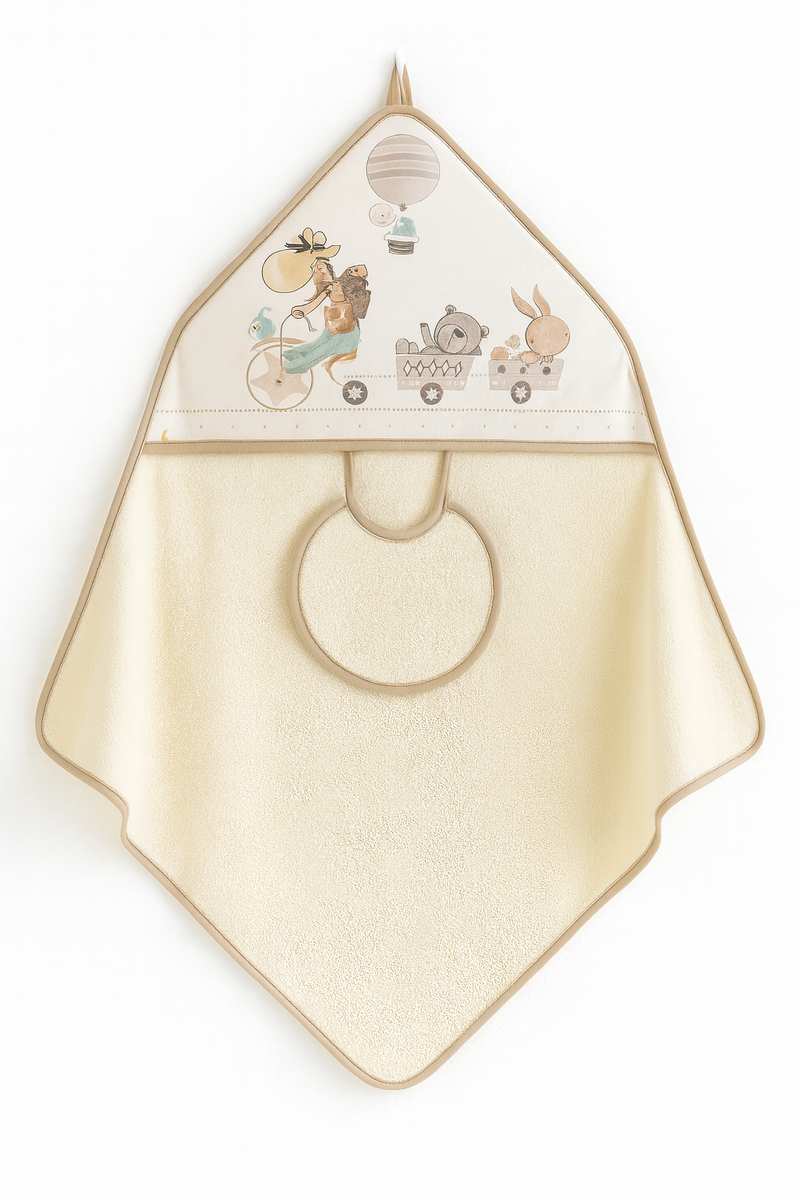 Interbaby cap de bain 100×100 et bavoir
