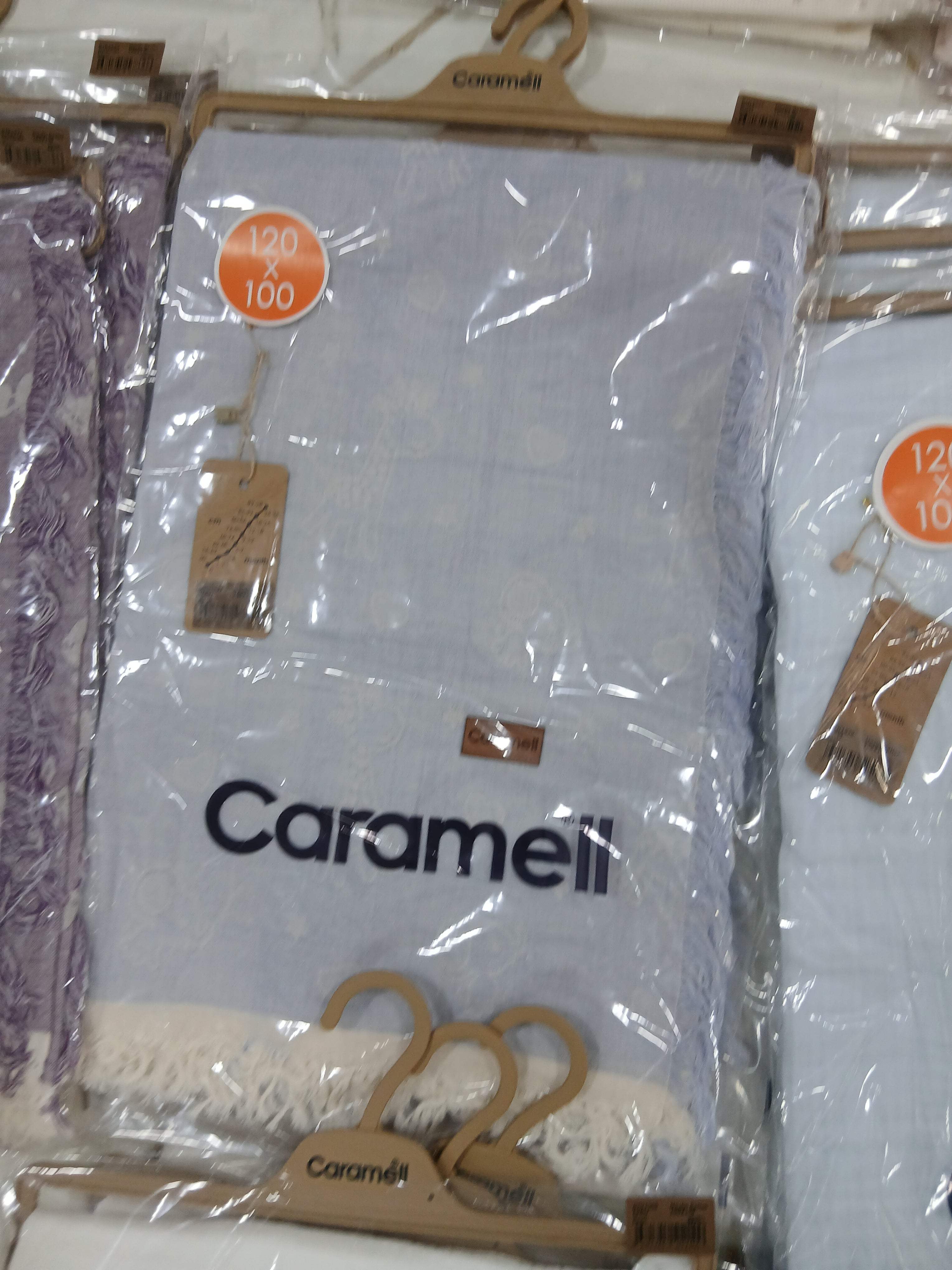 Couverture en mousseline, couleur bleue, 100x120 cm - Caramell - Couverture pour bébé Maroc -www.babyboss.ma