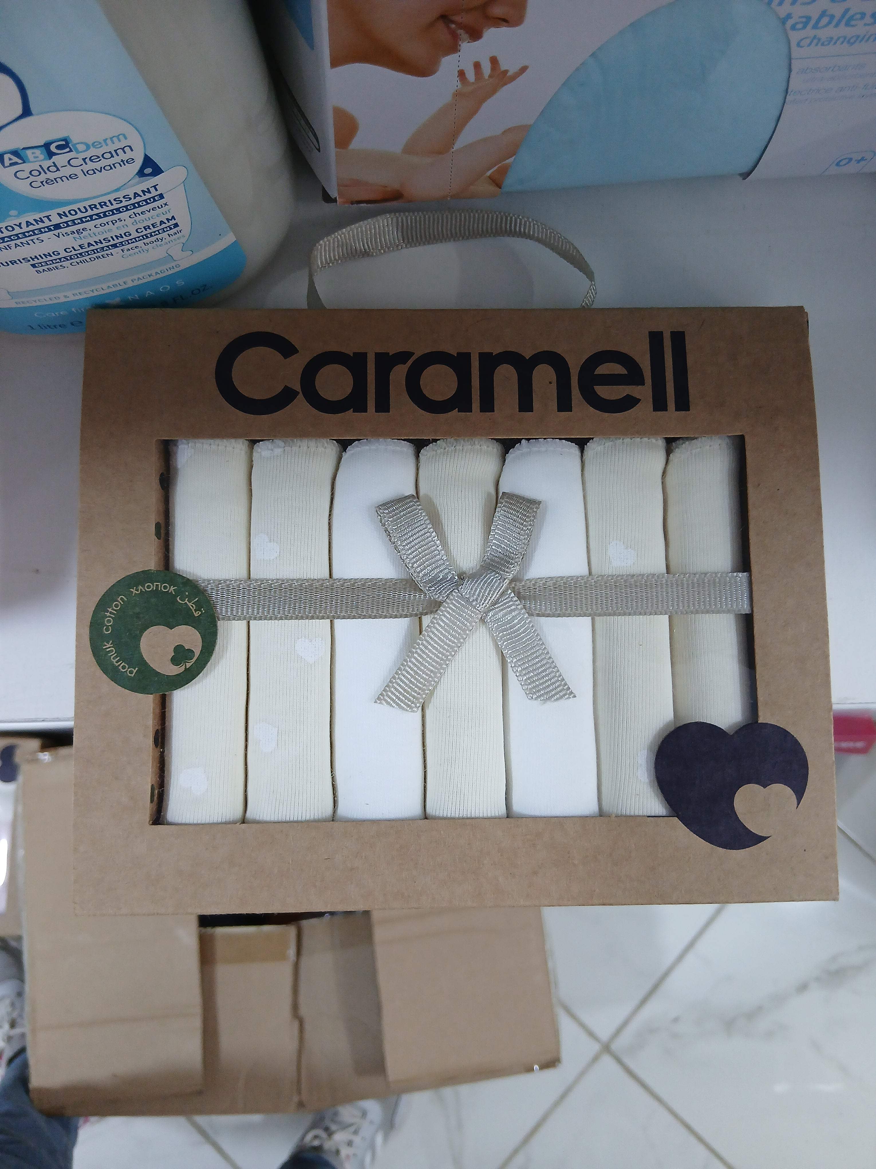 Lot de 7 mouchoirs pour bébé - crème - Caramell - Caramell - Soutien-gorge pour bébé Maroc -www.babyboss.ma