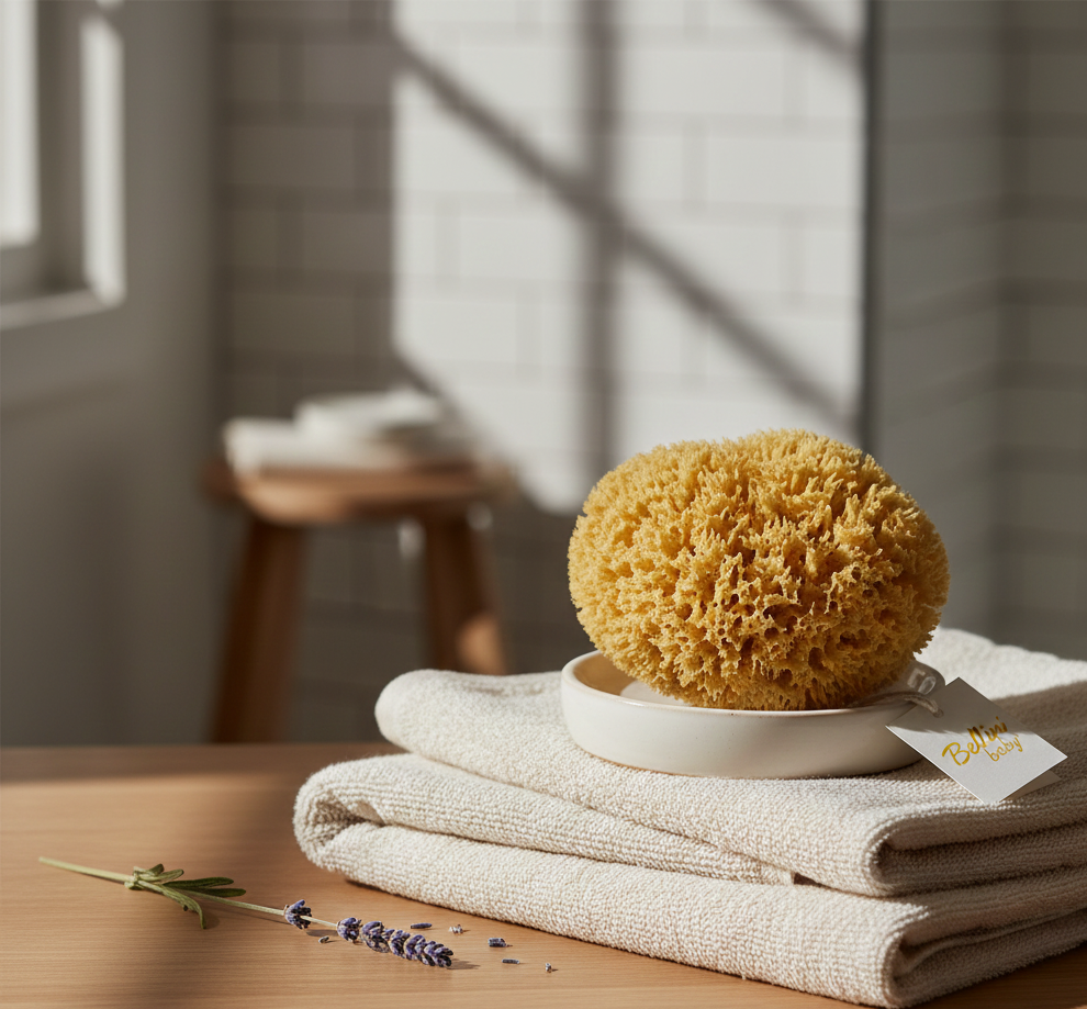 BELLINI natural sponge - BELLINI - Nettoyants pour le corps pour bébé Maroc -www.babyboss.ma