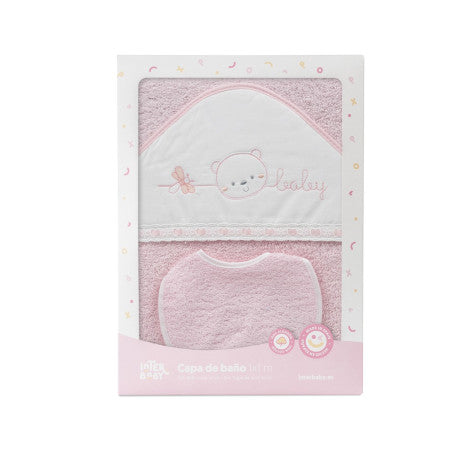 Interbaby cap de bain 100×100 et bavoir