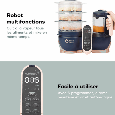 Robot Multifonctions XL Cuiseur et Mixeur pour bébé - Nutribaby XL - Babymoov - REPAS pour bébé Maroc -www.babyboss.ma