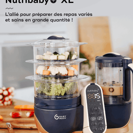 Robot Multifonctions XL Cuiseur et Mixeur pour bébé - Nutribaby XL - Babymoov - REPAS pour bébé Maroc -www.babyboss.ma