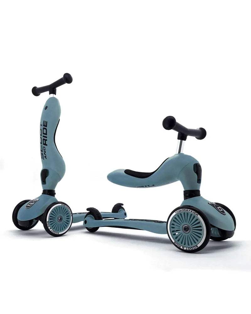 Scoot And Ride Trottinette 2en1 Highwaykick 1 - Bleu Acier - Scoot And Ride - Trottinettes Evolutives pour bébé Maroc -www.babyboss.ma