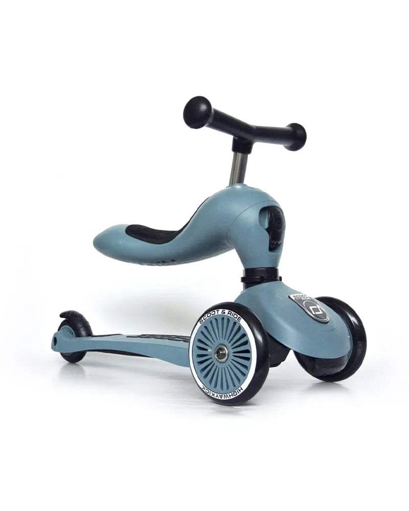 Scoot And Ride Trottinette 2en1 Highwaykick 1 - Bleu Acier - Scoot And Ride - Trottinettes Evolutives pour bébé Maroc -www.babyboss.ma