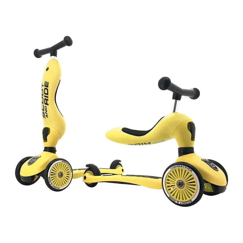 Scoot And Ride Trottinette 2en1 Highwaykick 1 - jaune - Scoot And Ride - Trottinettes Evolutives pour bébé Maroc -www.babyboss.ma