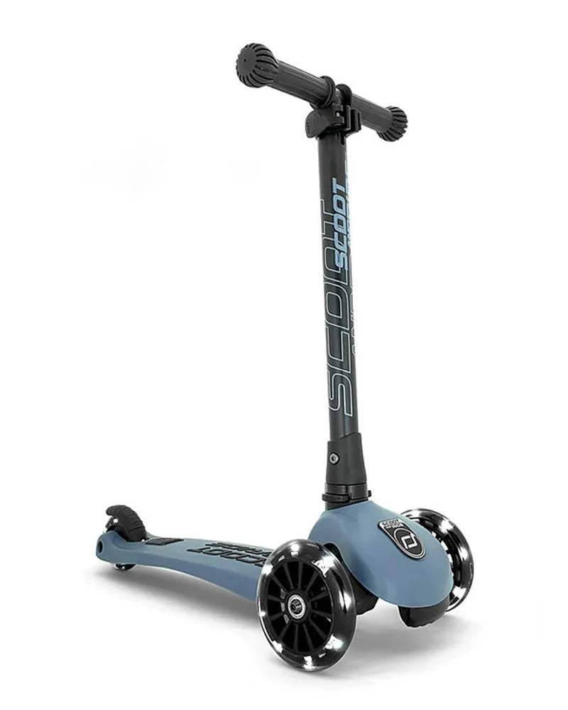 Scoot And Ride Trottinette 2en1 Highwaykick 3 Led - Bleu Acier - Scoot And Ride - Trottinettes 3 roues pour bébé Maroc -www.babyboss.ma