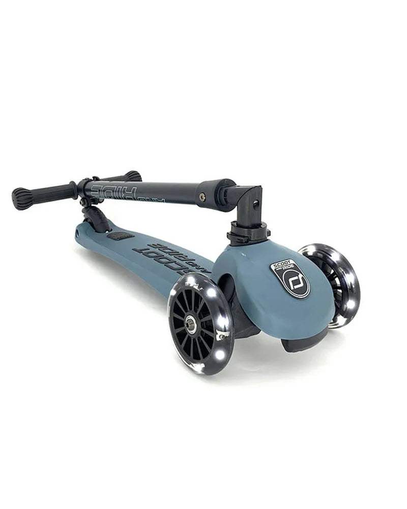 Scoot And Ride Trottinette 2en1 Highwaykick 3 Led - Bleu Acier - Scoot And Ride - Trottinettes 3 roues pour bébé Maroc -www.babyboss.ma