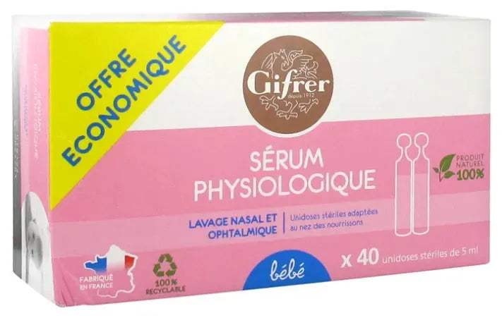 Serum Physiologique Bebe 40x5ml Physiologica - Dodie - pour bébé Maroc -www.babyboss.ma