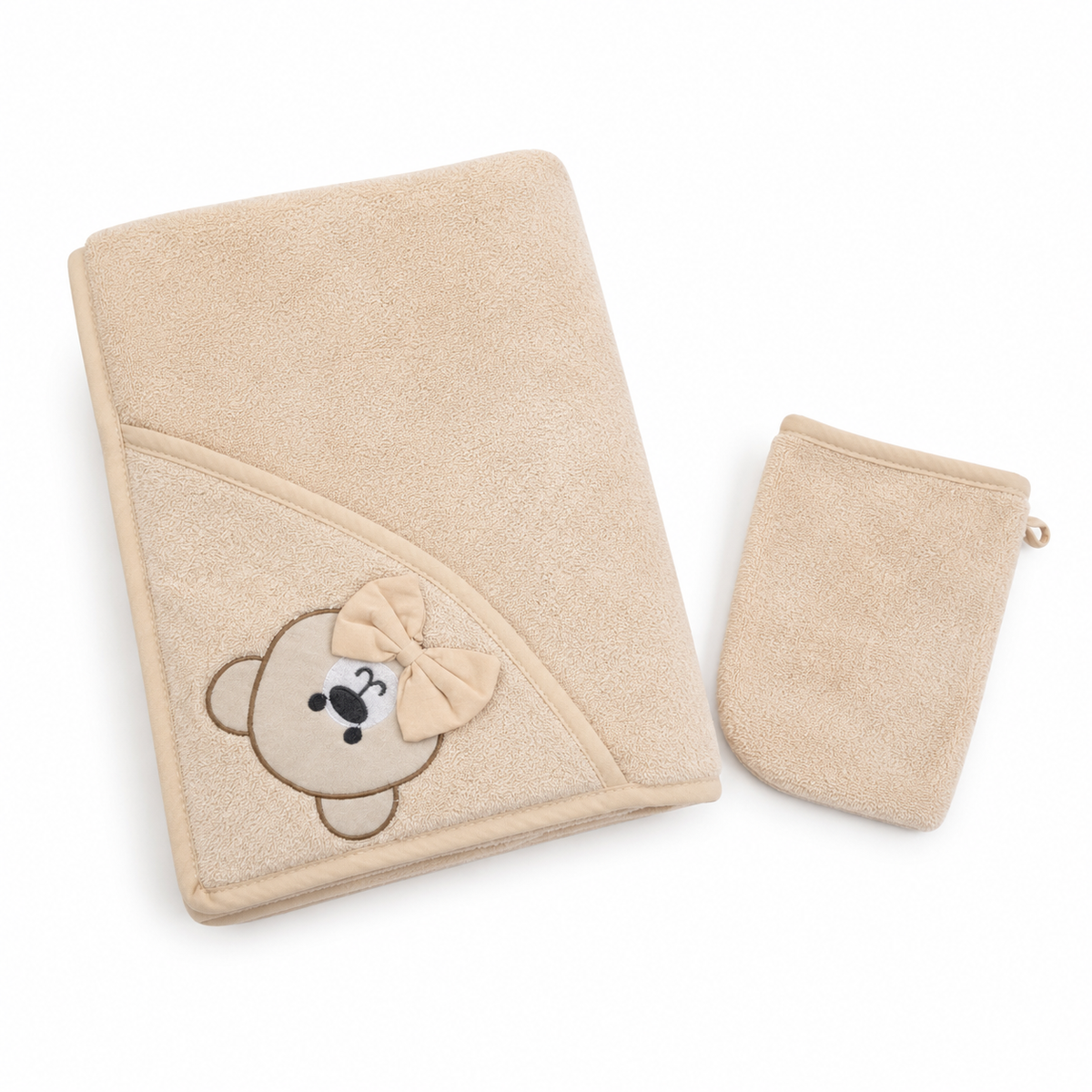 Serviette bébé + gant de bain