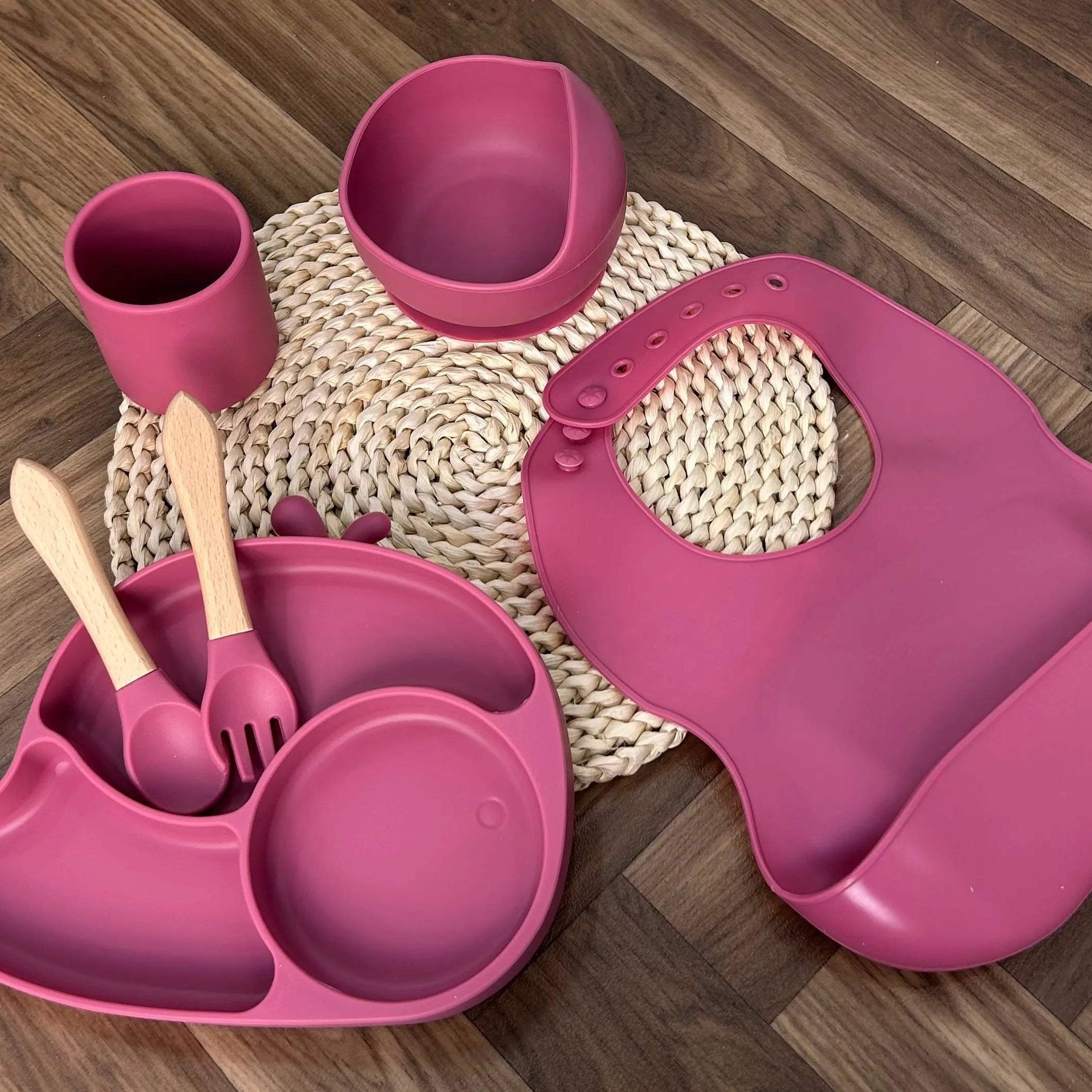 Set de Repas pour Bébé - Silicone - Miniworld - pour bébé Maroc -www.babyboss.ma