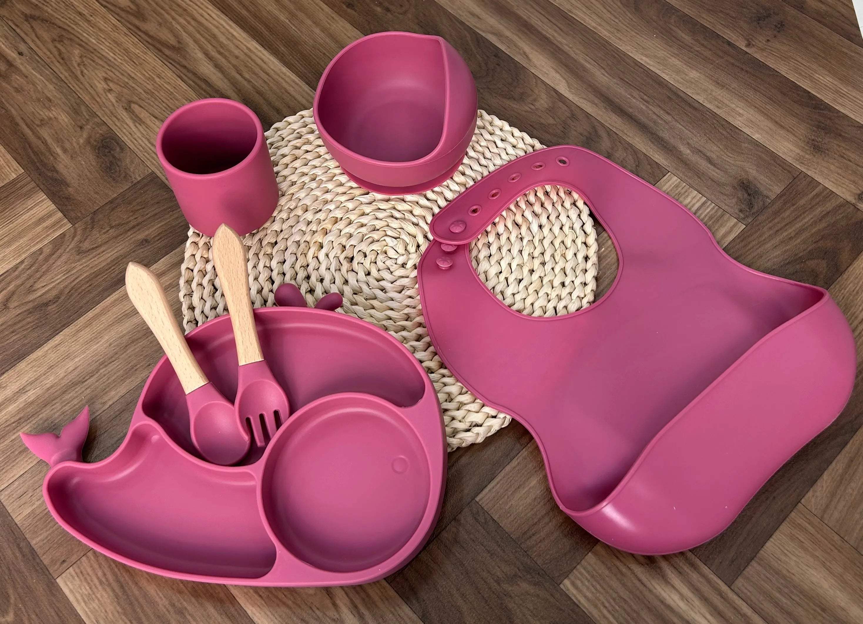Set de Repas pour Bébé - Silicone - Miniworld - pour bébé Maroc -www.babyboss.ma