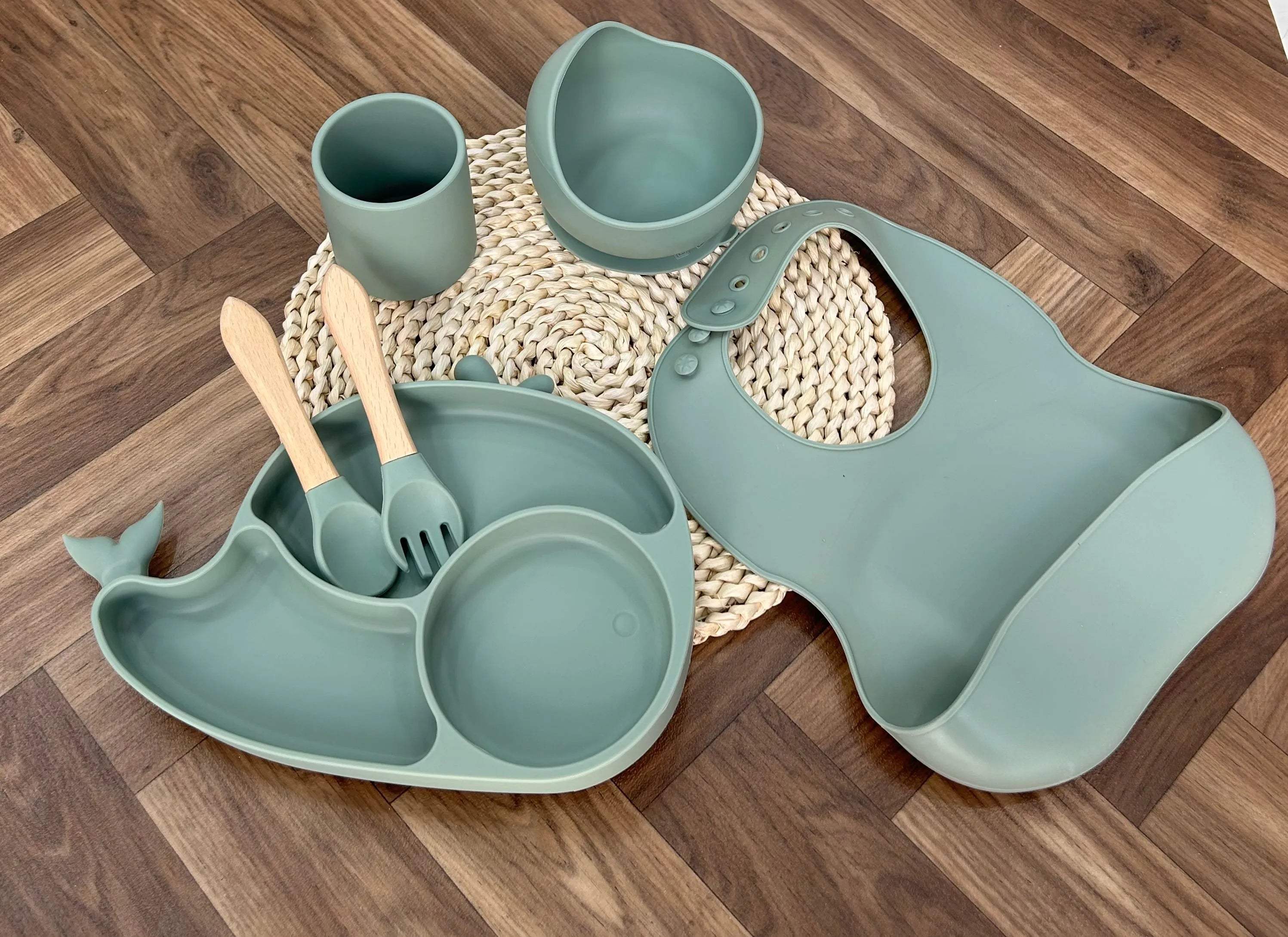 Set de Repas pour Bébé - Silicone - Miniworld - pour bébé Maroc -www.babyboss.ma
