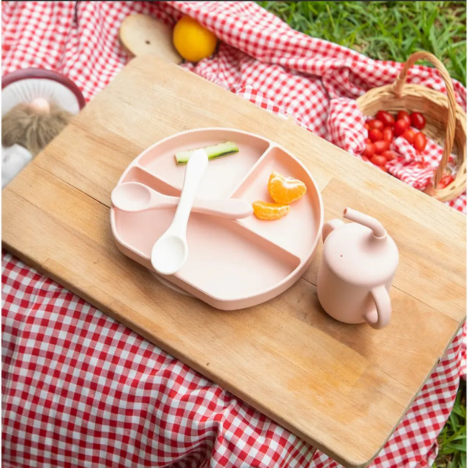 YUMMY Coffret Repas Silicone 6M+ - Rose Blush