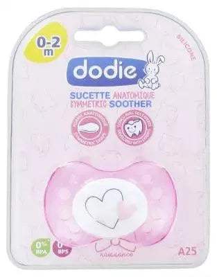 Sucette Anatomique Dodie 0-2m - rose Cœur - Dodie - Sucettes pour bébé Maroc -www.babyboss.ma