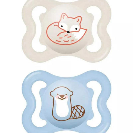 Sucette MAM Air 2-6 mois - Beige & Bleu - MAM - Sucettes pour bébé Maroc -www.babyboss.ma
