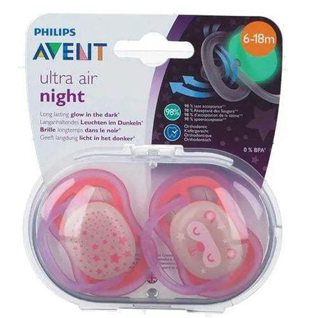 Sucette ultra air Night 6-18 m Fille - Philips Avent - pour bébé Maroc -www.babyboss.ma