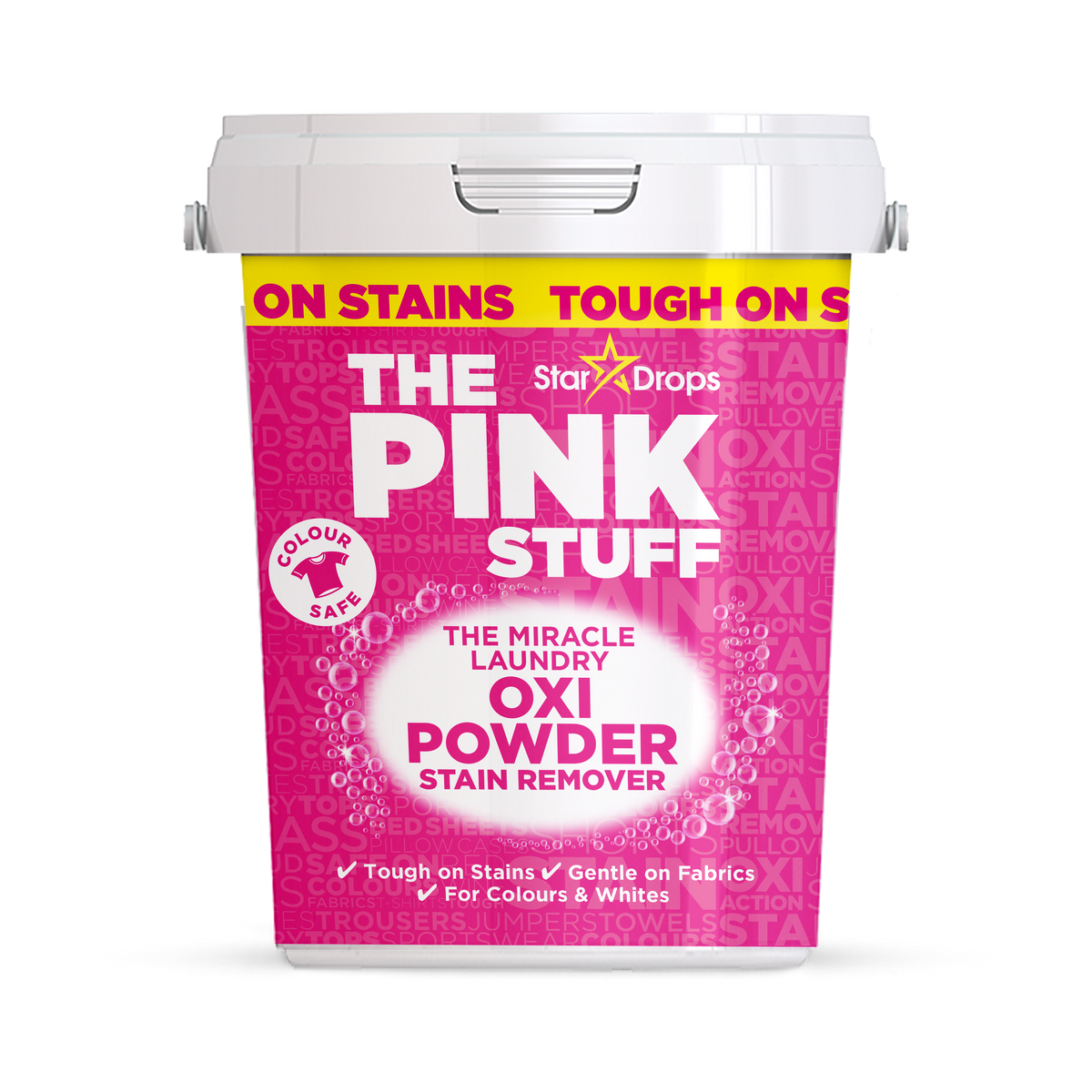 Détachant en poudre Oxi Miracle Linge Couleurs The Pink Stuff, pot de 1 kg avec mention Colour Safe – Babyboss.ma
