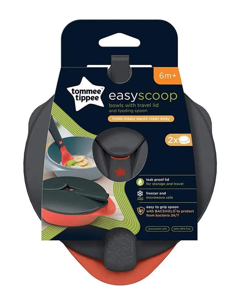 Tommee Tippee Lot de 2 Bols avec Couvercle et Cuillère 6M+ - Tommee Tippee - Bols pour bébé Maroc -www.babyboss.ma