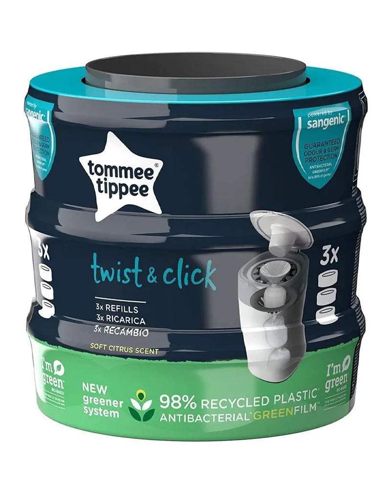 Tommee Tippee Lot de 3 Recharges Twist & Click - Tommee Tippee - Recharges Poubelle à couches pour bébé Maroc -www.babyboss.ma