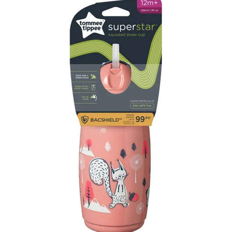 Tommee Tippee Tasse Isotherme à Paille SuperStar 266ml - Rose - Tommee Tippee - Gourdes Isothermes pour bébé Maroc -www.babyboss.ma