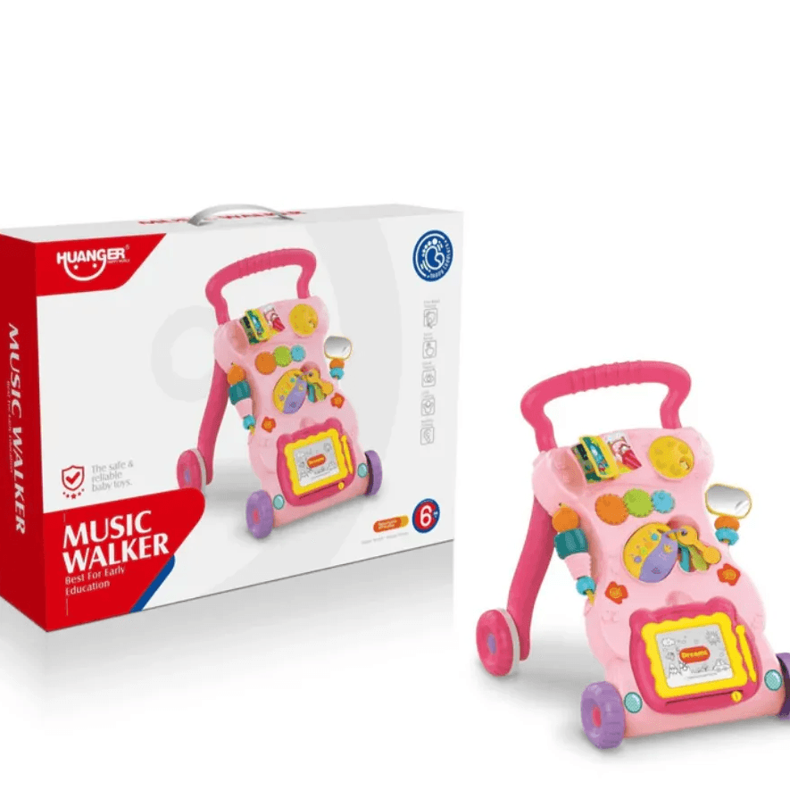 Trotteur 6 mois- Music walker- HUANGER -ROSE - Huanger - pour bébé Maroc -www.babyboss.ma