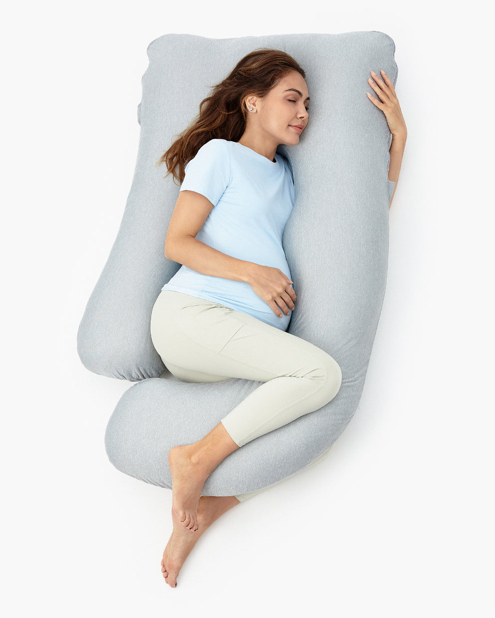 u_shaped_cooling_fabric_pregnancy_pillow - Babyboss.ma -bebe-maroc