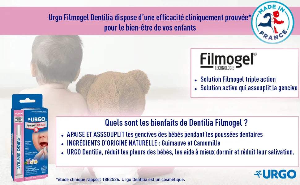 Urgo Gel poussée dentaire bébé - Dentilia® Filmogel - Urgo - pour bébé Maroc -www.babyboss.ma