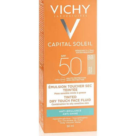 Vichy Soleil BB Toucher Sec Teinté SPF50 – 50 ml - Vichy - Solaire pour bébé Maroc -www.babyboss.ma