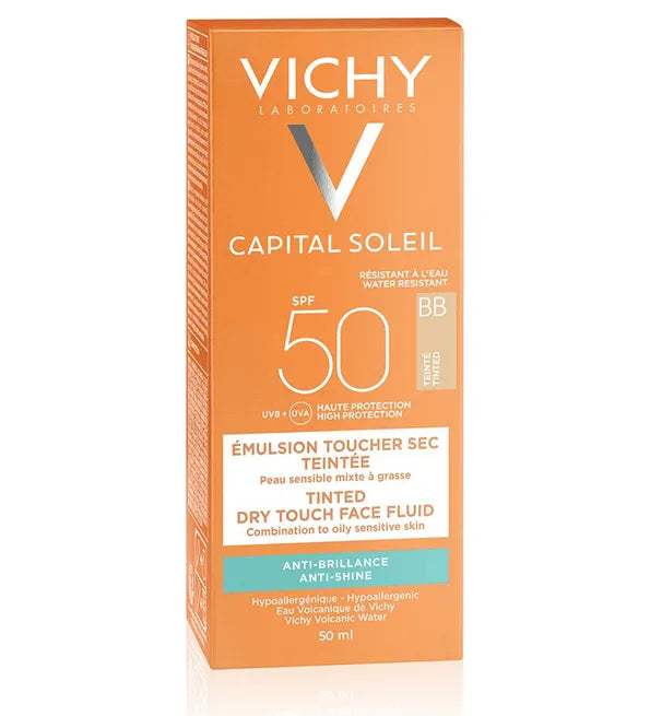 Vichy Soleil BB Toucher Sec Teinté SPF50 – 50 ml - Vichy - Solaire pour bébé Maroc -www.babyboss.ma
