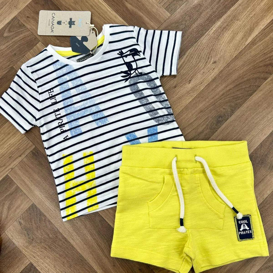 Yatsi Ensemble short et t-shirt garçon 100% cotton - Canada - pour bébé Maroc -www.babyboss.ma
