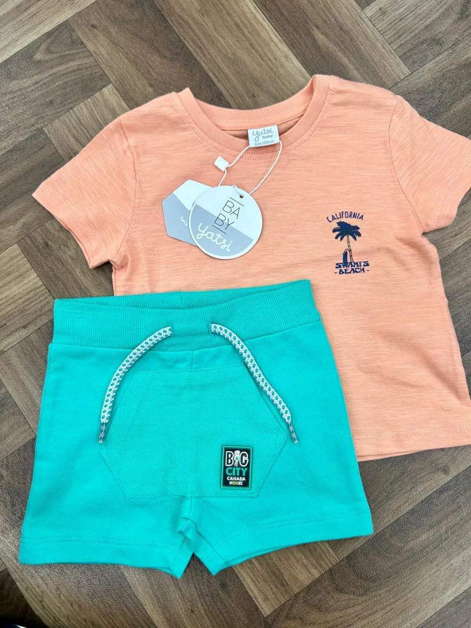 Yatsi Ensemble t-shirt et short garçon 100% cotton - Yatsi - pour bébé Maroc -www.babyboss.ma