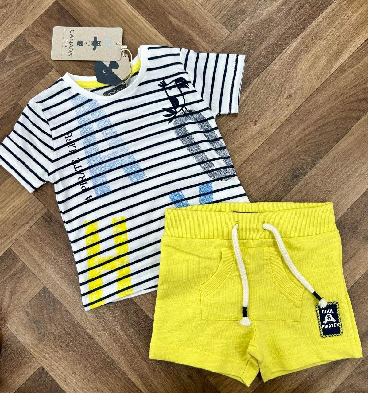 yatsi-ensemble-short-et-t-shirt-garcon-100percent-cotton-babyboss-ma-canada-pour-bebe-maroc-1 - Babyboss.ma -bebe-maroc