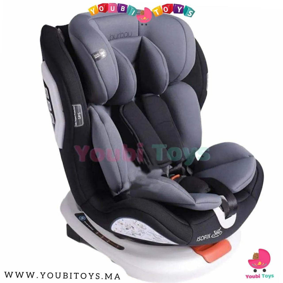 360° siège autoISOFIX BURBAY noir - isofix - SIEGE AUTO pour bébé Maroc -www.babyboss.ma