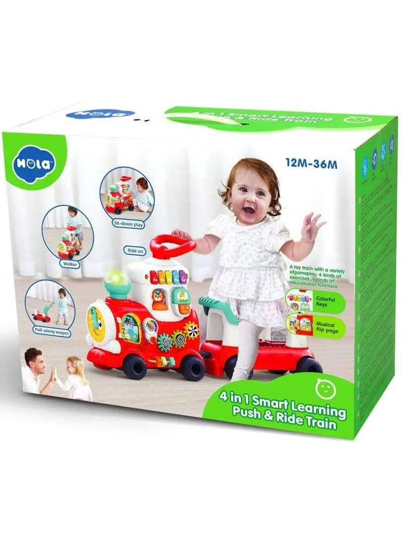 4 in 1 smart Learning push and ride train - babyboss toys - pour bébé Maroc -www.babyboss.ma