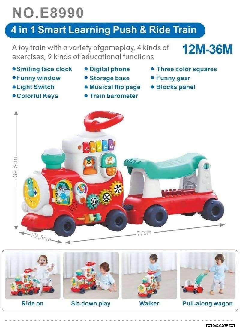 4 in 1 smart Learning push and ride train - babyboss toys - pour bébé Maroc -www.babyboss.ma