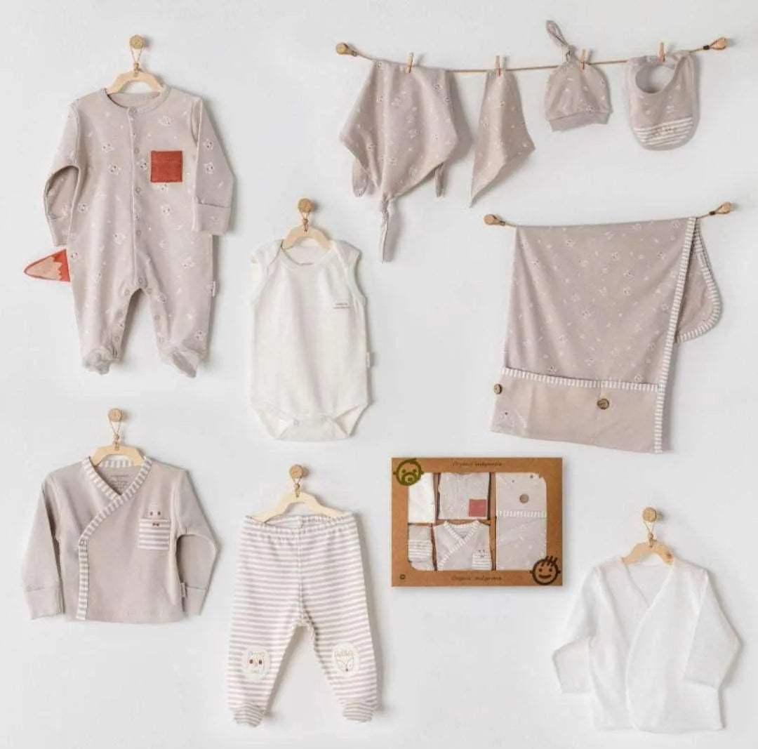 Coffret naissance 100% coton 10 pièces 0-3 mois - Andywawa - pour bébé Maroc -www.babyboss.ma