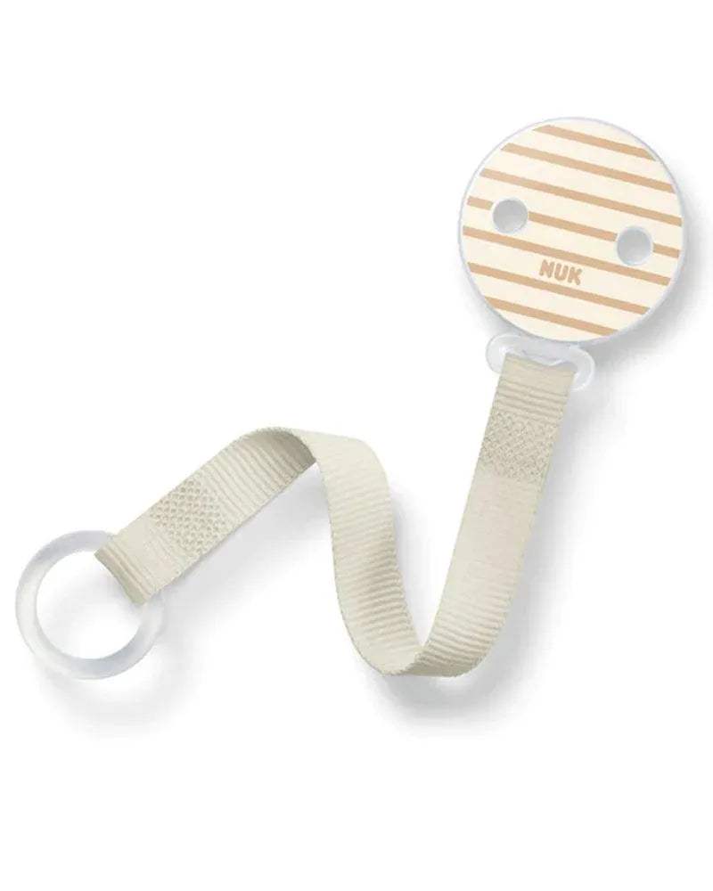 Attache Sucette Universelle Ruban NUK - Beige - NUK - Attache Sucette pour bébé Maroc -www.babyboss.ma