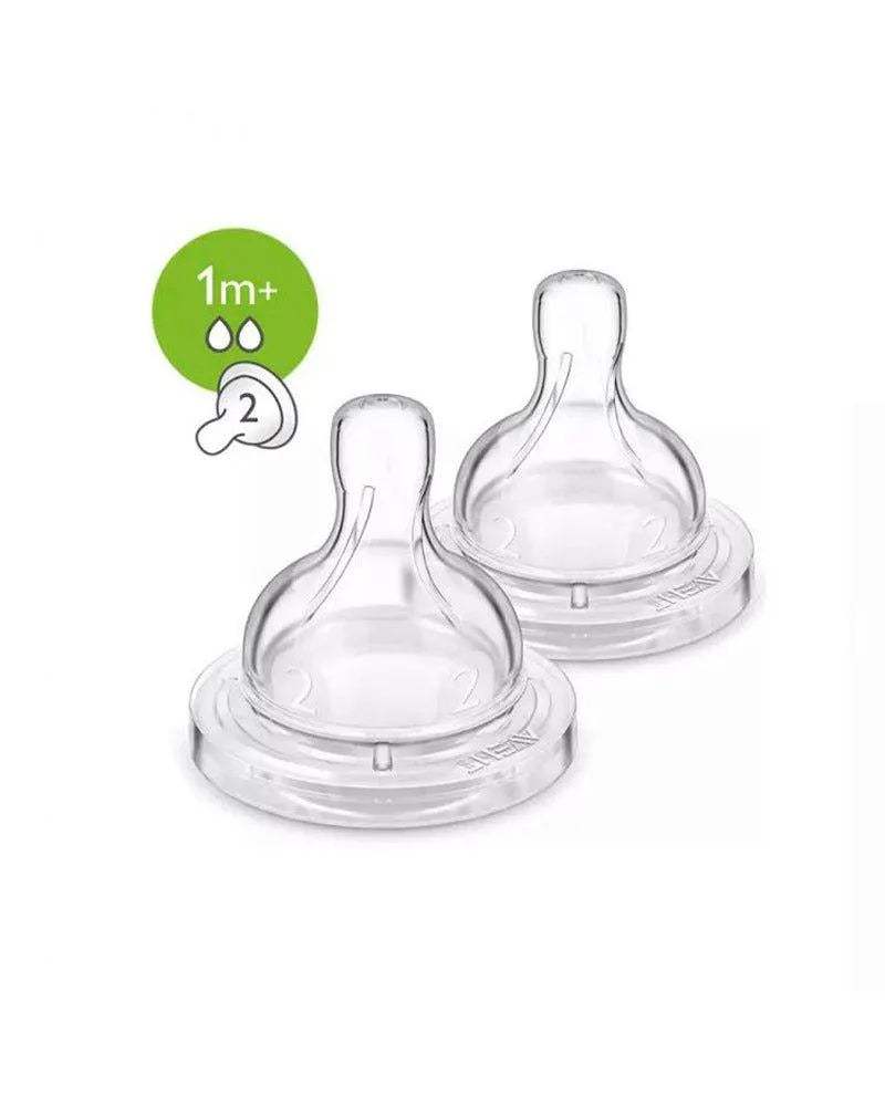 Avent 2 Tétines Classic Anti-Colic Débit Lent 1m+ - Philips Avent - Tétines pour bébé Maroc -www.babyboss.ma