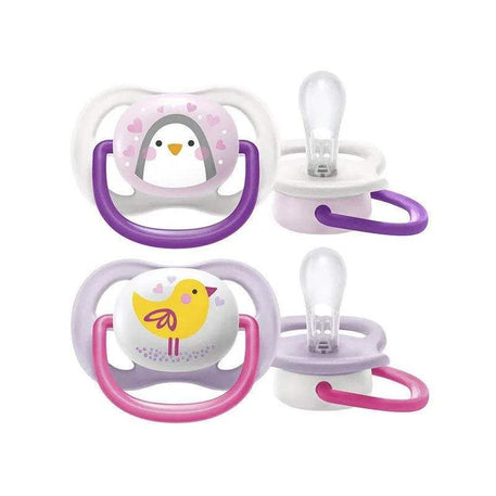 Avent Lot de 2 Sucettes Orthodontiques Ultra Air Animals 0-6m Fille - Philips Avent - Sucettes pour bébé Maroc -www.babyboss.ma