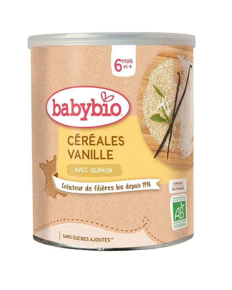 Babybio Céréales Vanille avec Quinoa Bio – Céréales Instantanées pour Bébé 220g - Babybio - Alimentation pour bébé Maroc -www.babyboss.ma