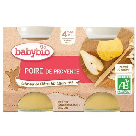 Babybio Petit Pot Poire de Provence 2x 130g - Babybio - Alimentation pour bébé Maroc -www.babyboss.ma