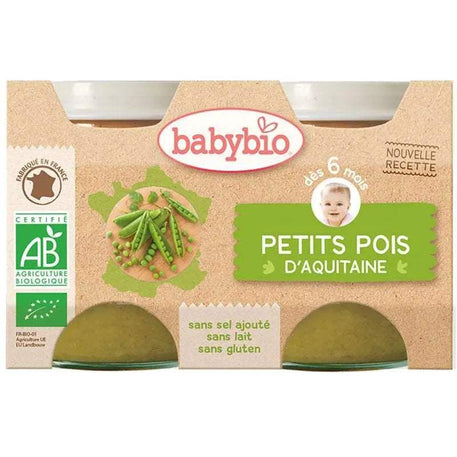 Babybio Petits Pois d'Aquitaine 2x130g - Babybio - Alimentation pour bébé Maroc -www.babyboss.ma