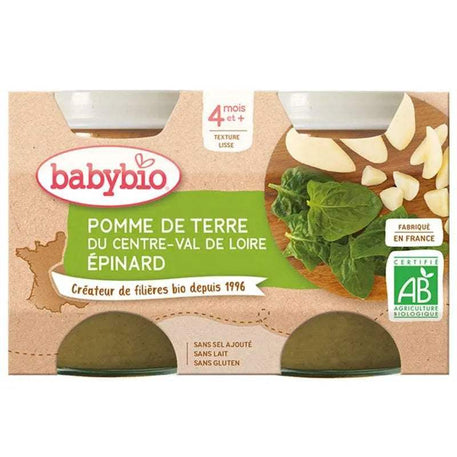 Babybio Pomme de Terre du Centre-Val de Loire Epinard 2x130g - Babybio - Alimentation pour bébé Maroc -www.babyboss.ma