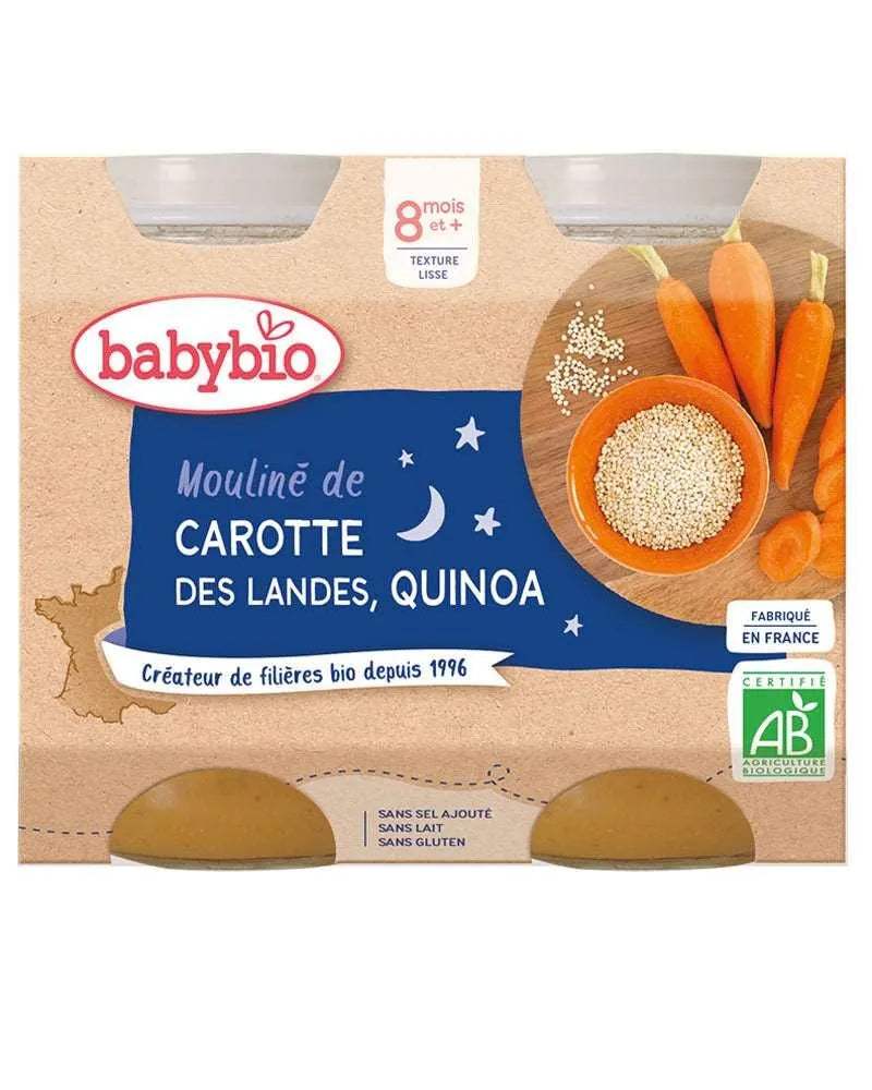 Babybio Pot bonne nuit Carotte & Quinoa 2x200g - Babybio - Alimentation pour bébé Maroc -www.babyboss.ma